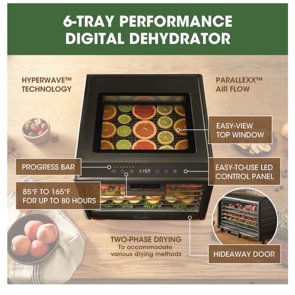Black Food Dehydrator with Digital Display Excalibur brand new in box